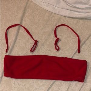 Red bandeau bikini top